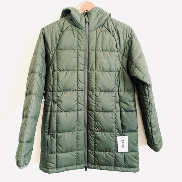STOIC Olive Night Venture Insulated Parka Hooded Puffer Size Small - Picture 2 of 11
